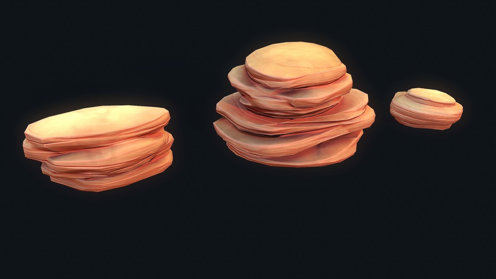 Stylized Desert Rock collection Low-poly 3D model_7