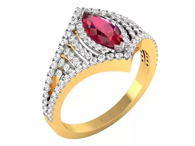 Women Cocktail Band Ring 3dm render detail 3D print model