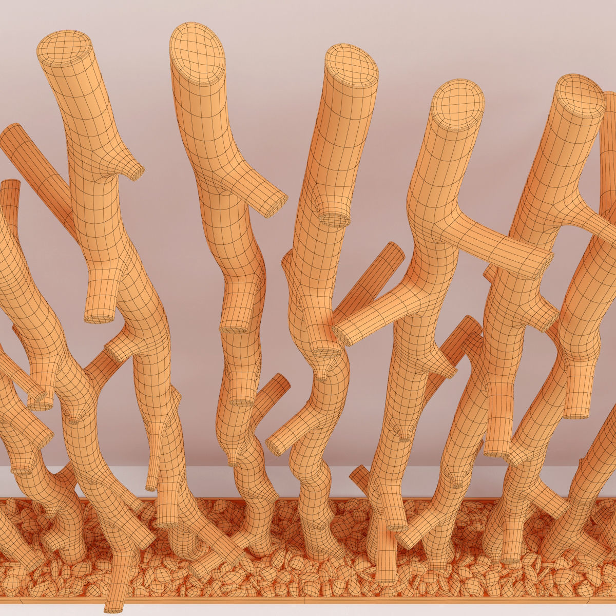 Planter thick sang branch crooked 3D model_13