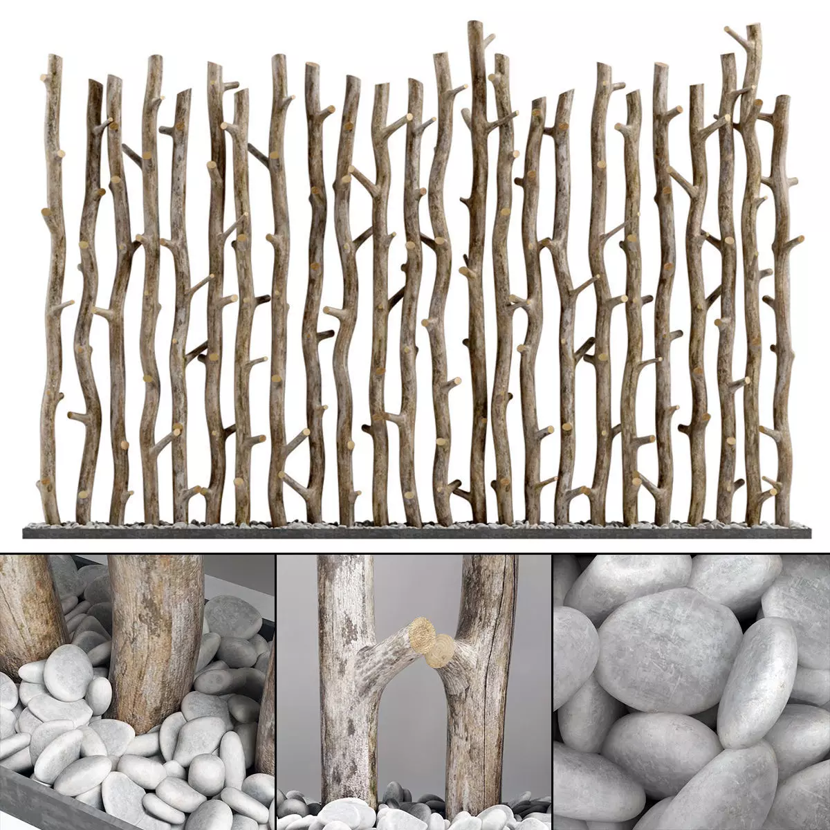 Planter thick sang branch crooked 3D model_0