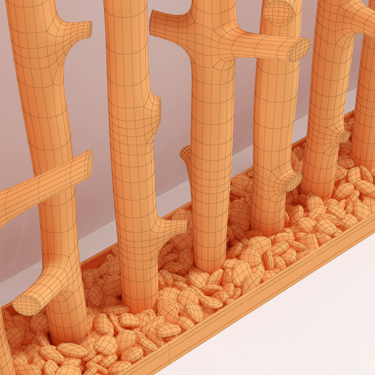 Planter thick sang branch crooked 3D model_11