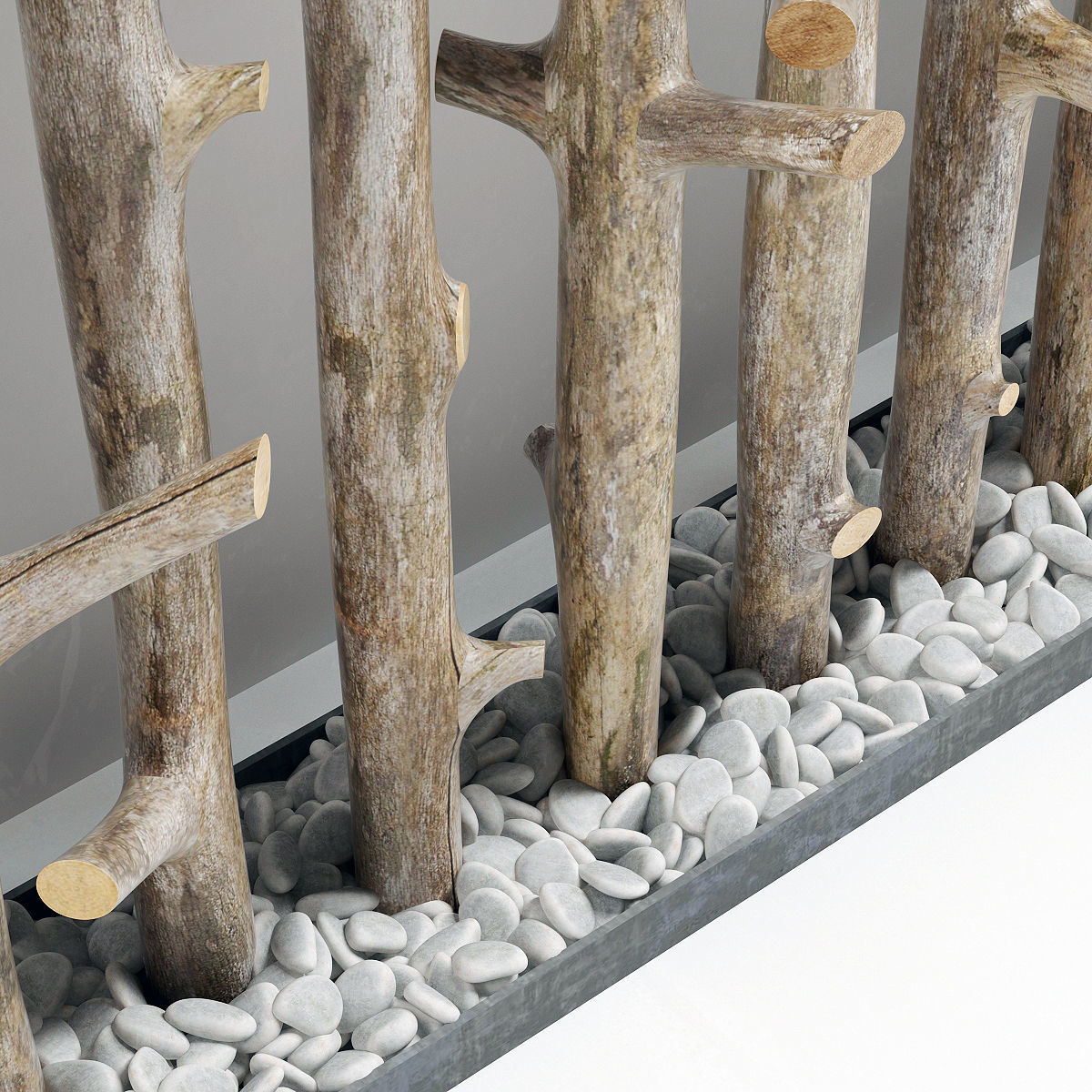 Planter thick sang branch crooked 3D model_3