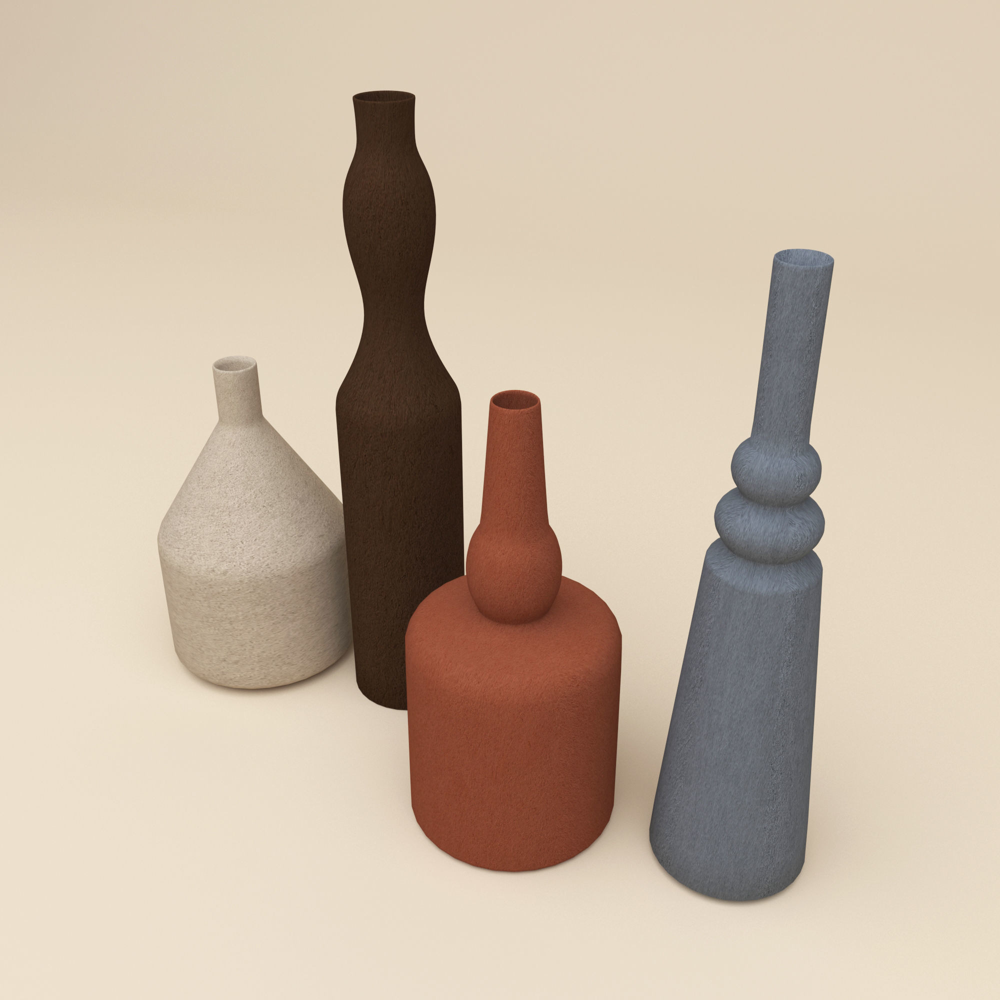 Decorative vases 2 Free 3D model_1