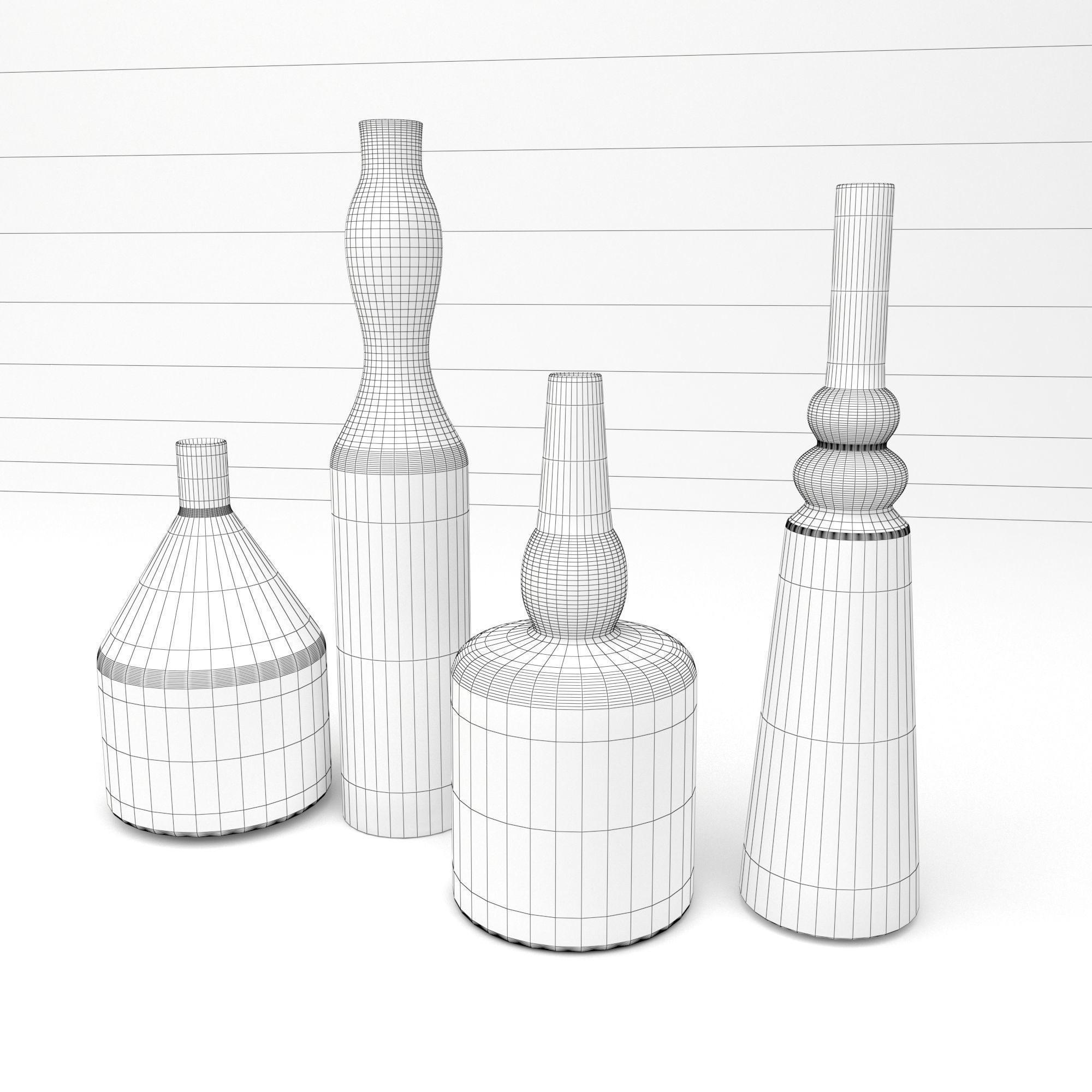 Decorative vases 2 Free 3D model_2