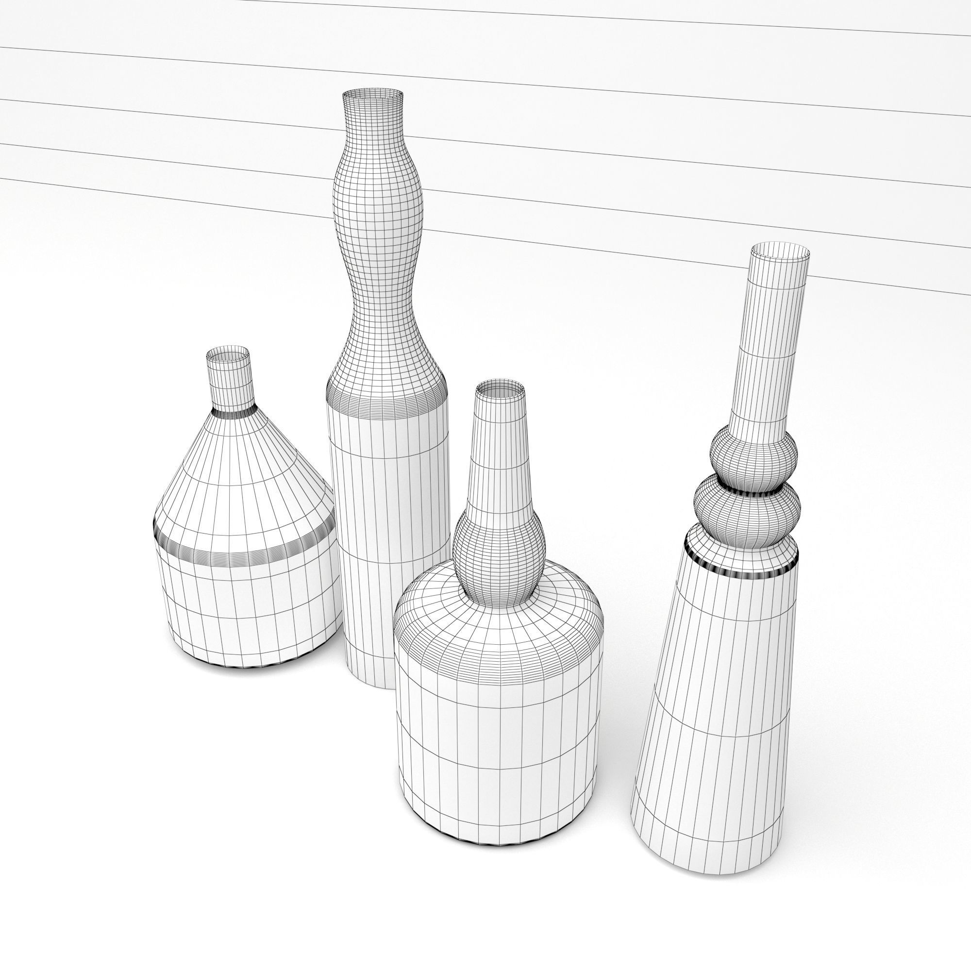 Decorative vases 2 Free 3D model_3