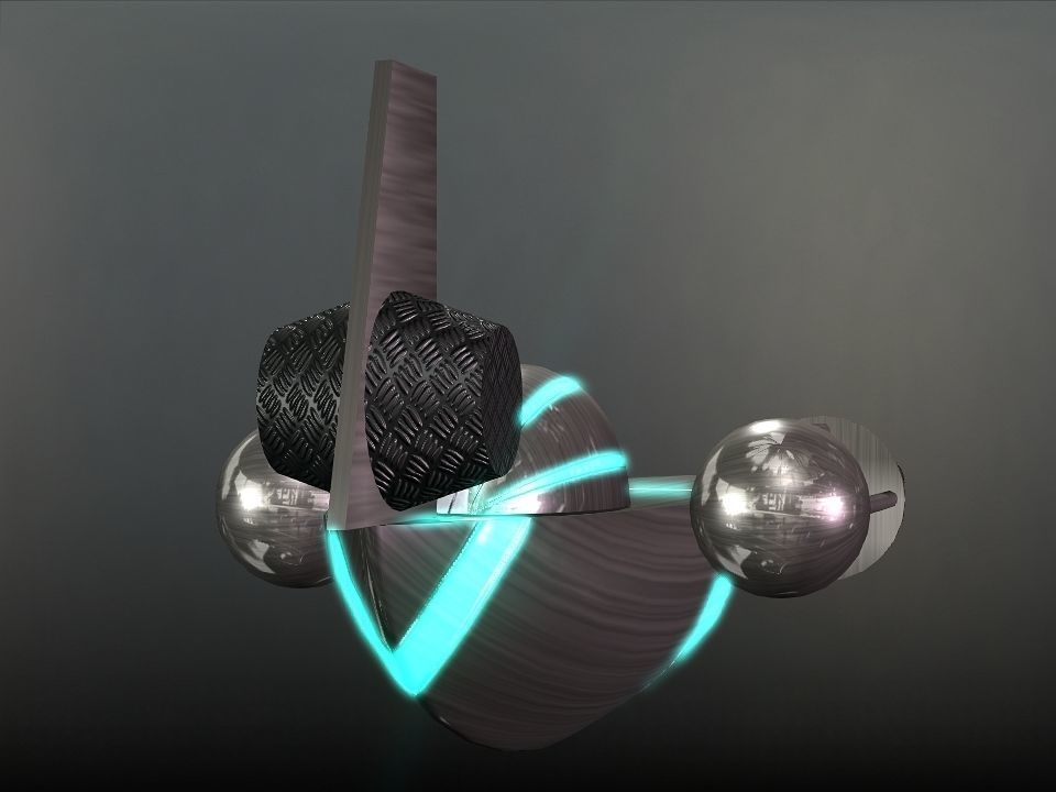 Space Boat Low-poly 3D model_6