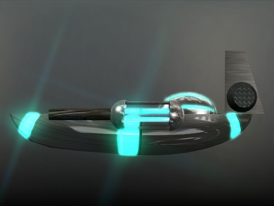 Space Boat Low-poly 3D model_32