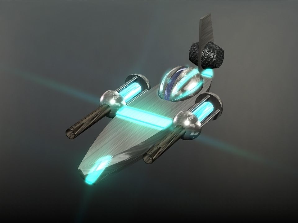Space Boat Low-poly 3D model_20