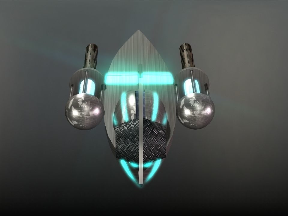 Space Boat Low-poly 3D model_24