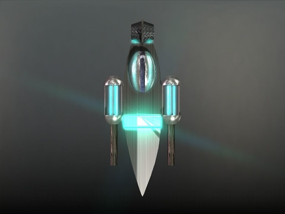 Space Boat Low-poly 3D model_28