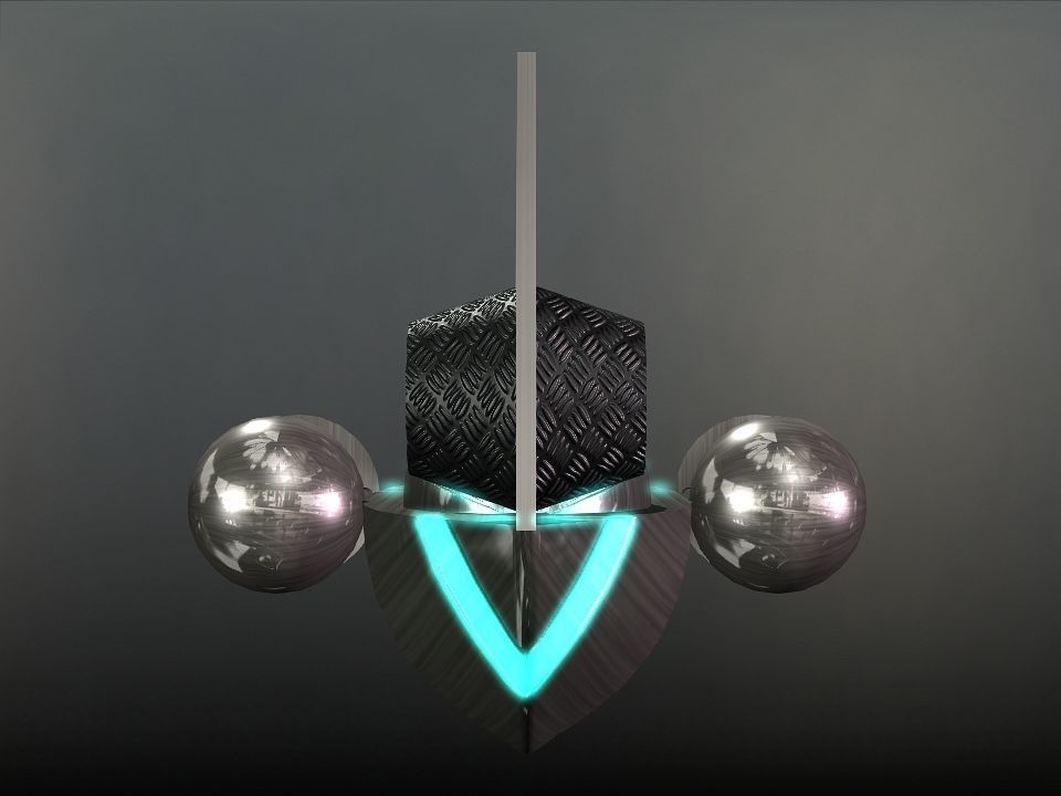 Space Boat Low-poly 3D model_5