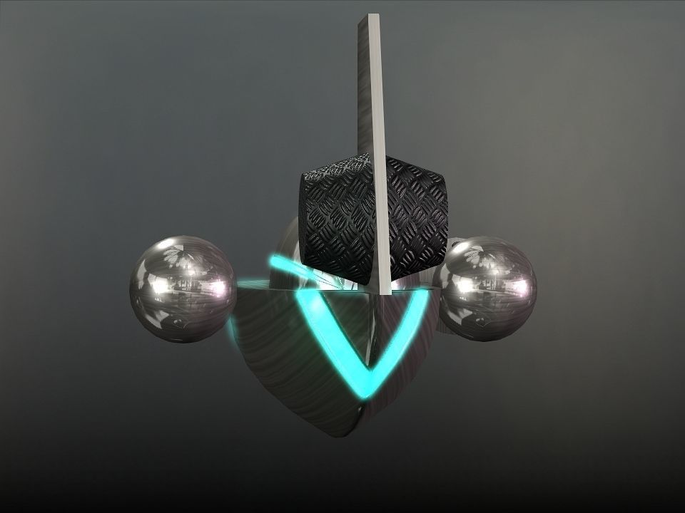 Space Boat Low-poly 3D model_4