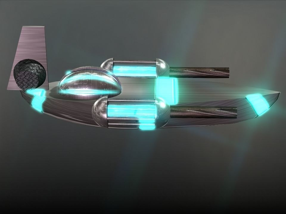Space Boat Low-poly 3D model_26