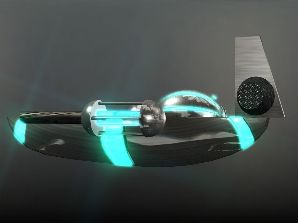 Space Boat Low-poly 3D model_33