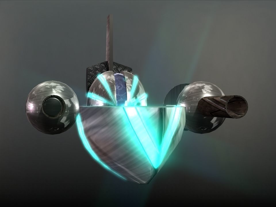 Space Boat Low-poly 3D model_18