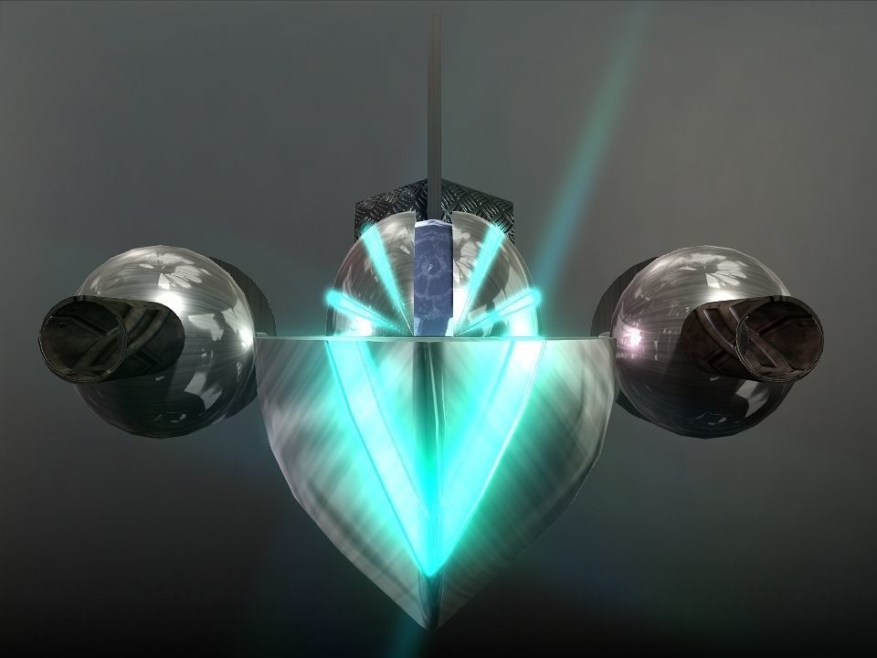 Space Boat Low-poly 3D model_1