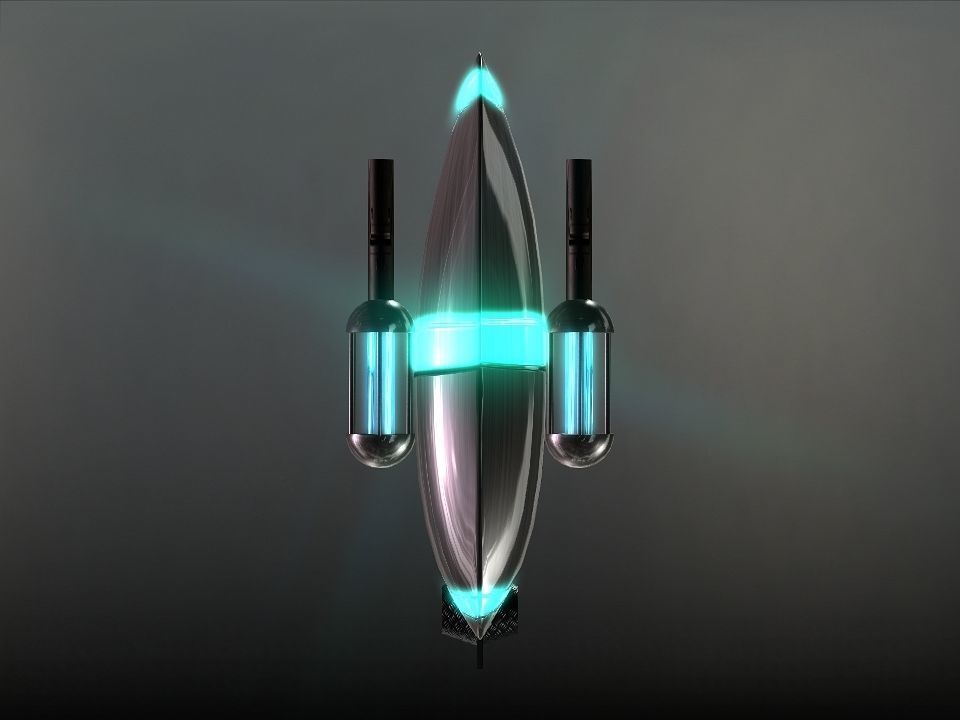 Space Boat Low-poly 3D model_29