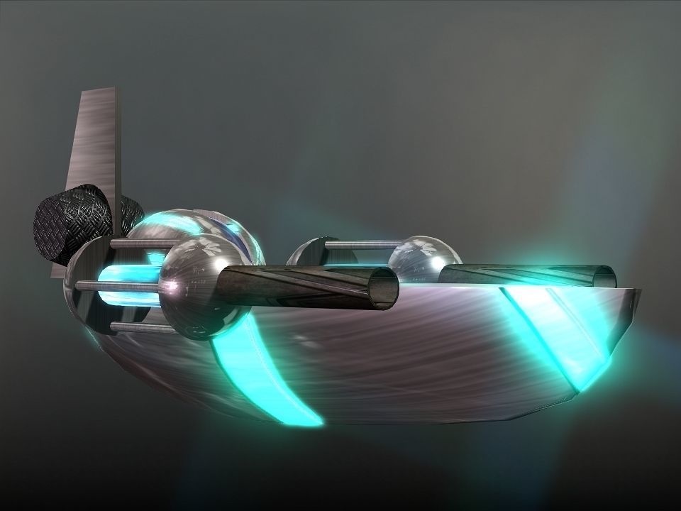 Space Boat Low-poly 3D model_15