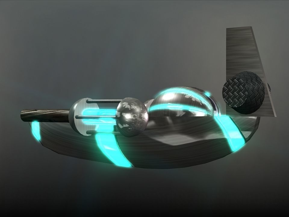 Space Boat Low-poly 3D model_34