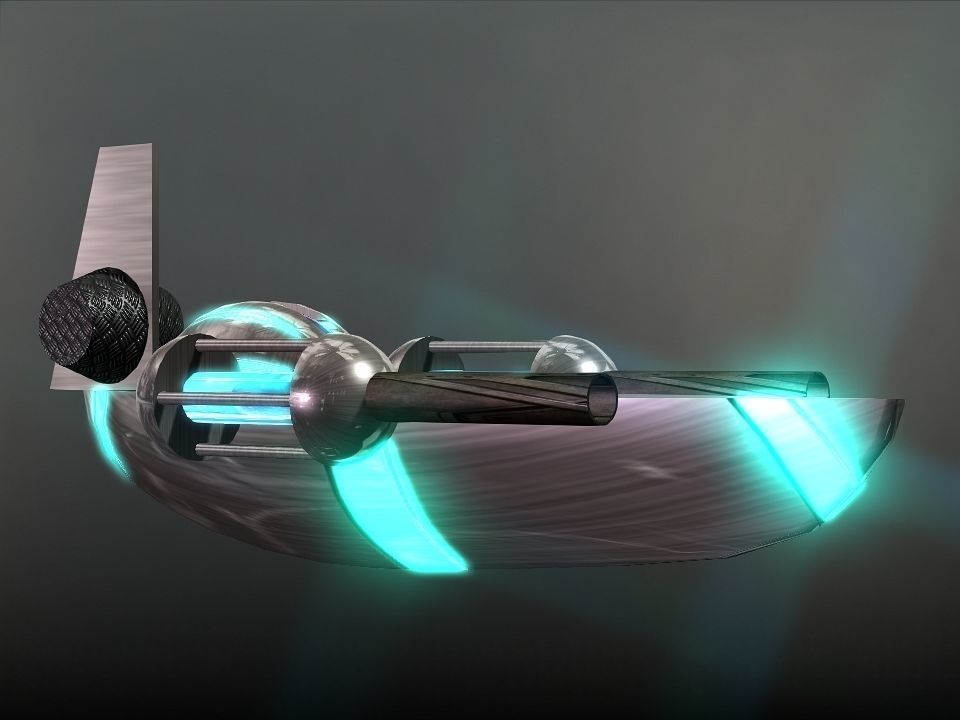 Space Boat Low-poly 3D model_14