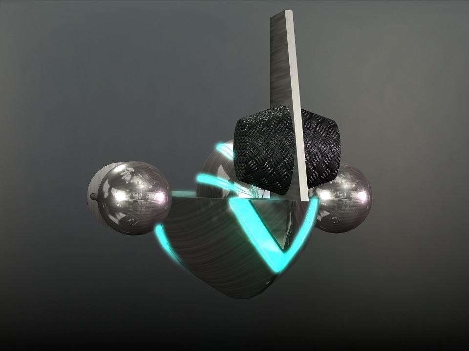 Space Boat Low-poly 3D model_3