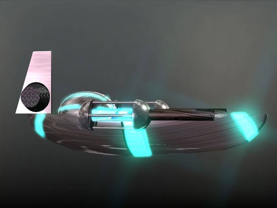 Space Boat Low-poly 3D model_11