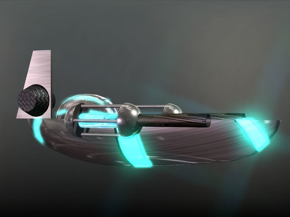 Space Boat Low-poly 3D model_13