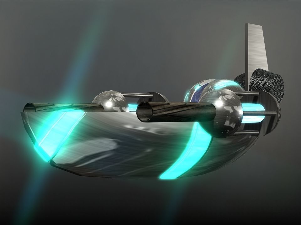 Space Boat Low-poly 3D model_23