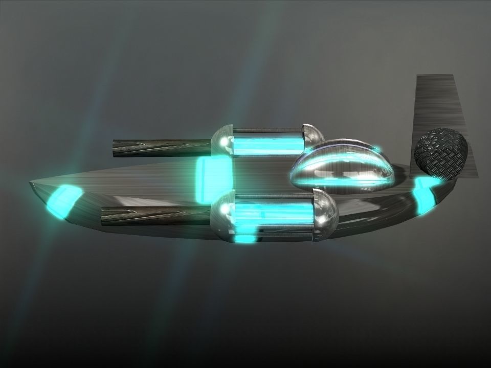 Space Boat Low-poly 3D model_21