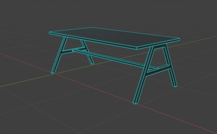Table desk Low-poly 3D model_19