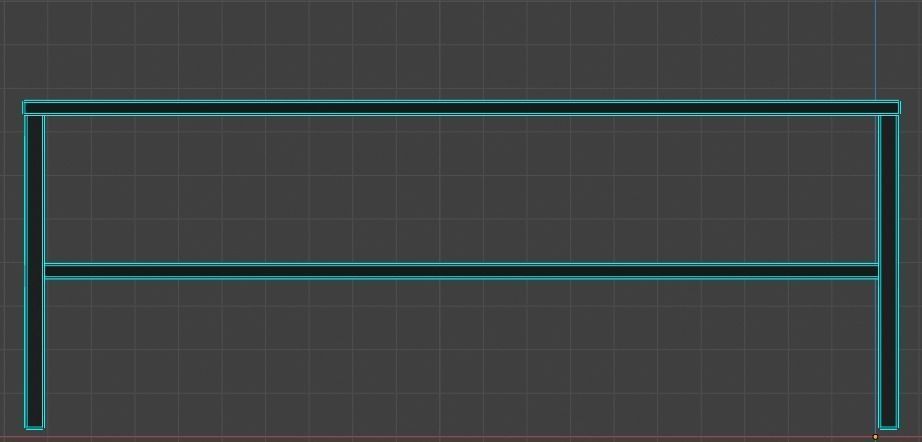 Table desk Low-poly 3D model_16