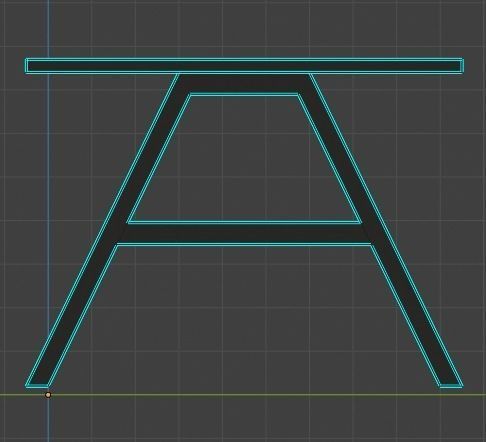 Table desk Low-poly 3D model_15