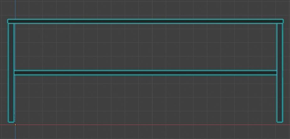 Table desk Low-poly 3D model_14