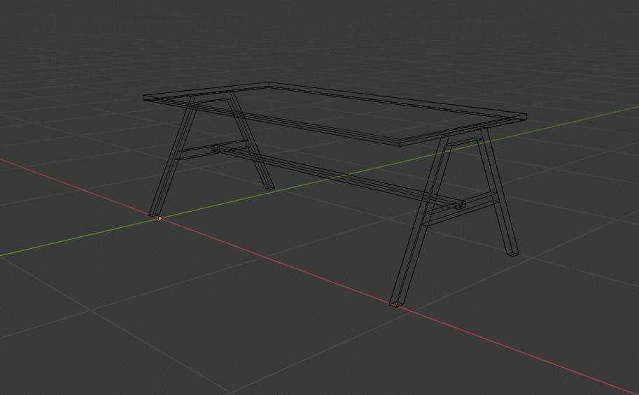 Table desk Low-poly 3D model_20