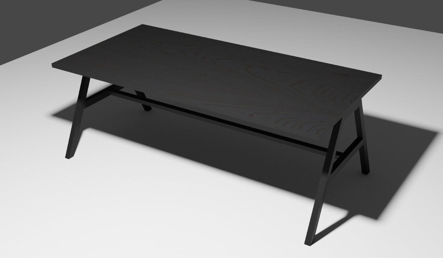 Table desk Low-poly 3D model_1