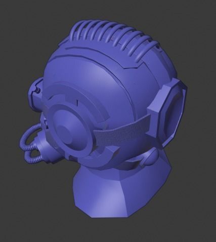 Ewan s Helmet - Steampunk Helmet - Low-poly 3D model_16