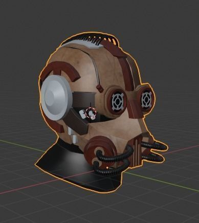 Ewan s Helmet - Steampunk Helmet - Low-poly 3D model_2