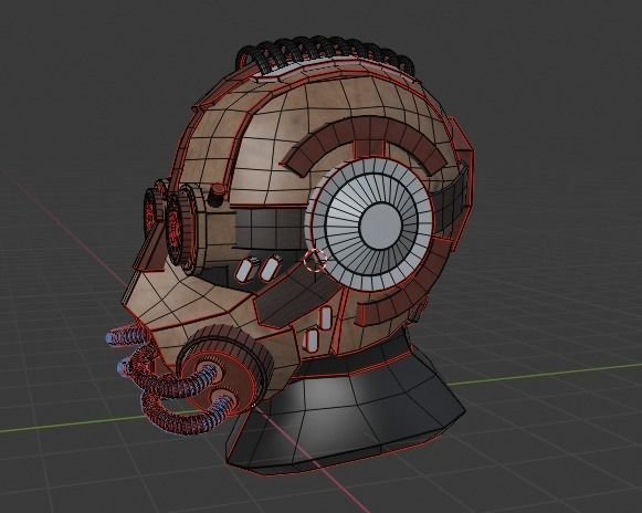 Ewan s Helmet - Steampunk Helmet - Low-poly 3D model_5
