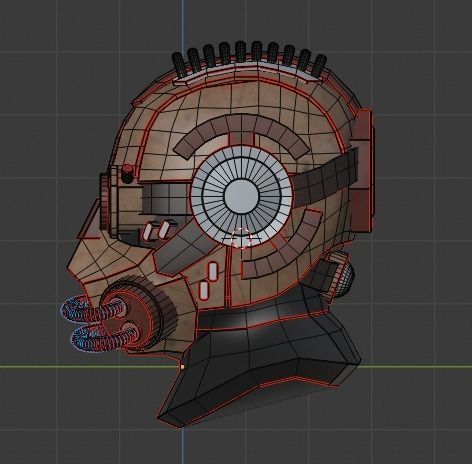 Ewan s Helmet - Steampunk Helmet - Low-poly 3D model_8