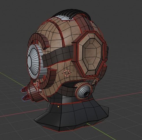 Ewan s Helmet - Steampunk Helmet - Low-poly 3D model_6