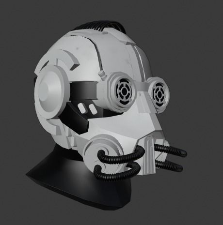 Ewan s Helmet - Steampunk Helmet - Low-poly 3D model_9