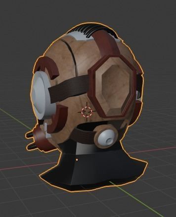 Ewan s Helmet - Steampunk Helmet - Low-poly 3D model_4