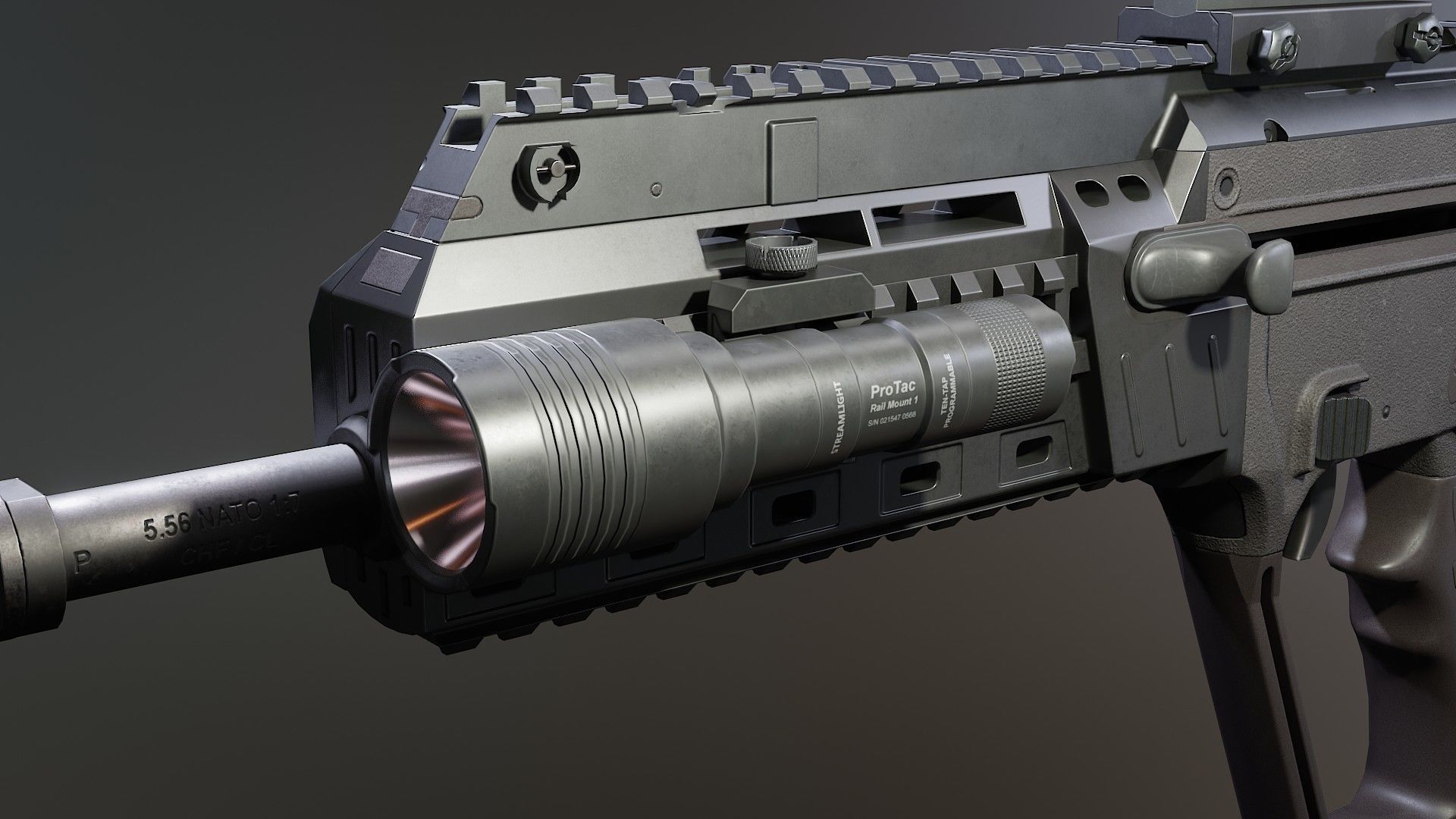 Tavor X95 IWI Low-poly 3D model_7