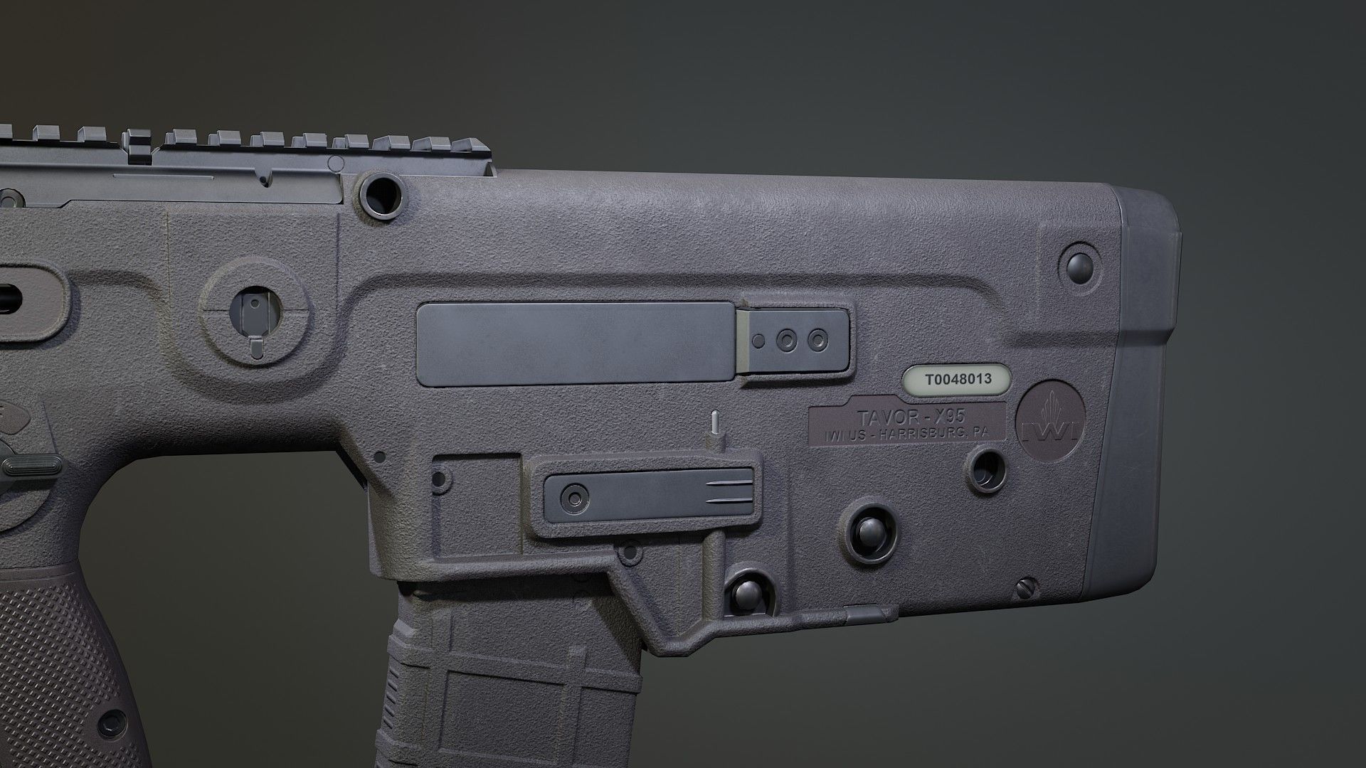 Tavor X95 IWI Low-poly 3D model_12