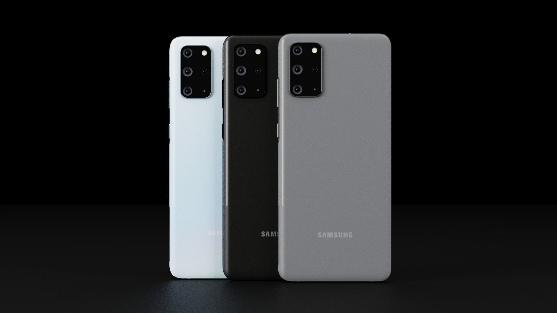 Samsung Galaxy S20 and S20 Plus and S20 Ultra Official Color Low-poly 3D model_8