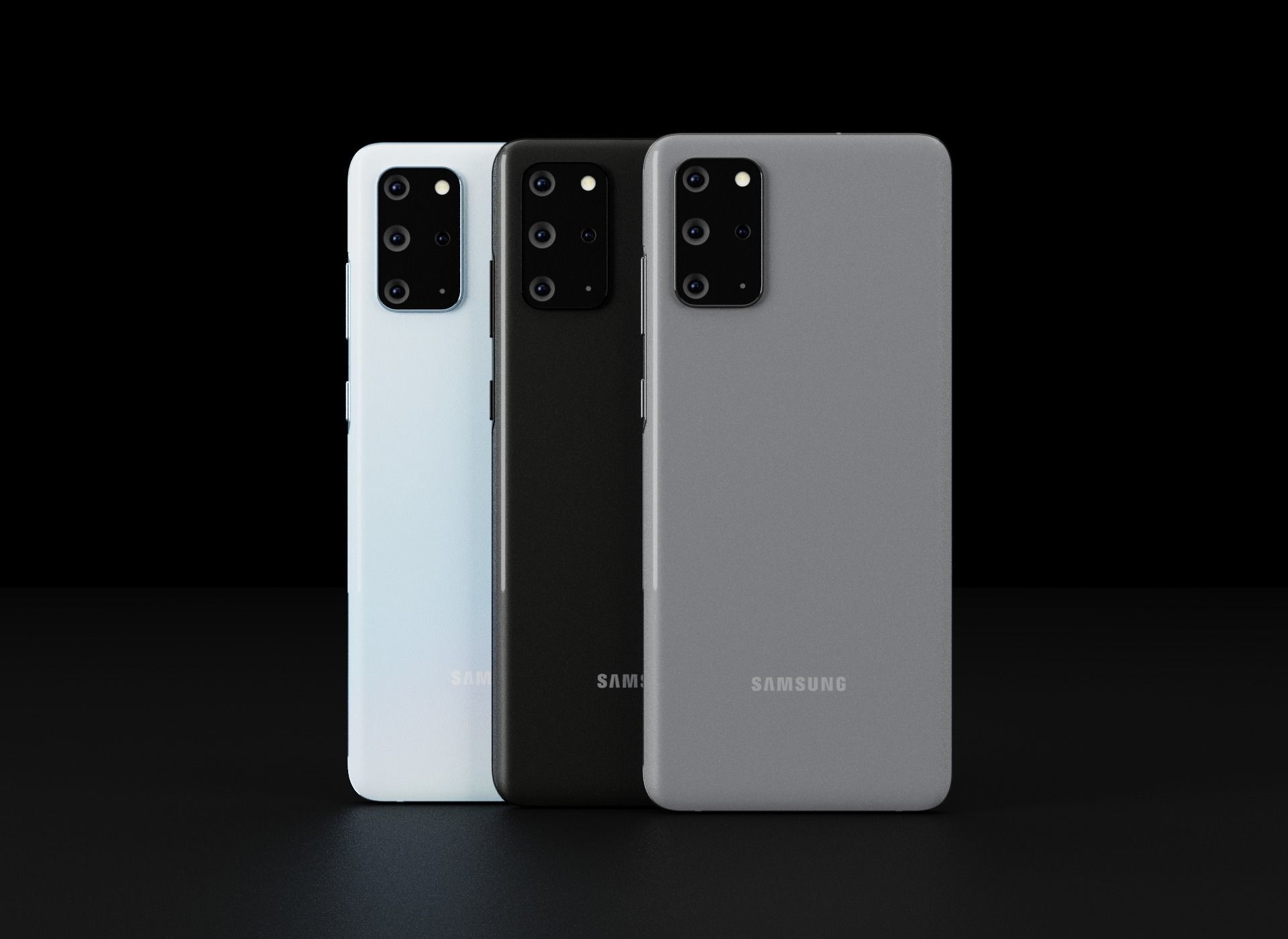 Samsung Galaxy S20 and S20 Plus and S20 Ultra Official Color Low-poly 3D model_9