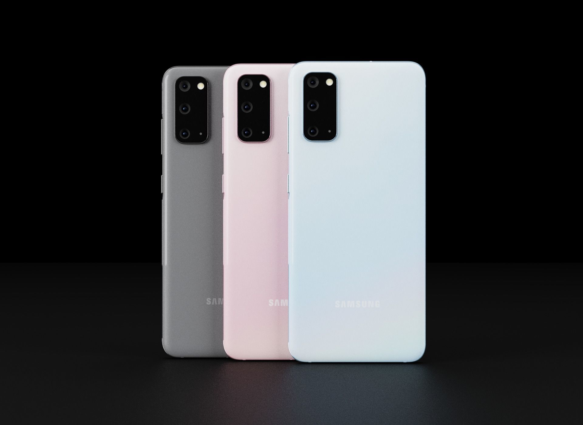 Samsung Galaxy S20 and S20 Plus and S20 Ultra Official Color Low-poly 3D model_4
