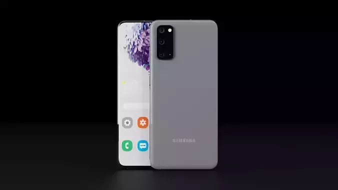 Samsung Galaxy S20 and S20 Plus and S20 Ultra Official Color Low-poly 3D model
