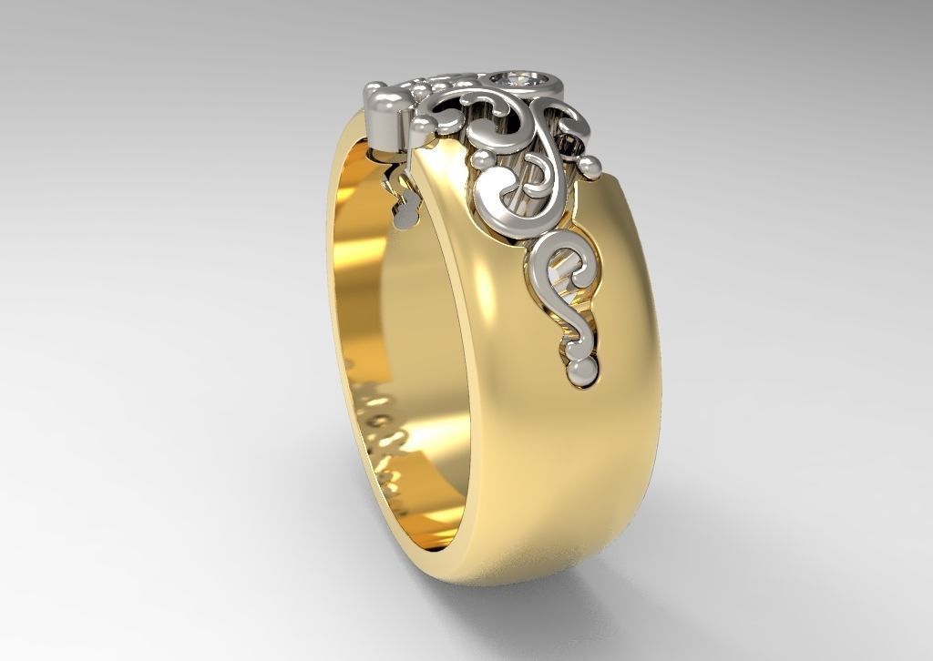 wedding ring 3D print model_3