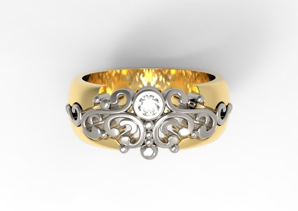 wedding ring 3D print model_2